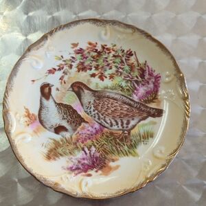 Elegant Cream and Brown Decorative Plate